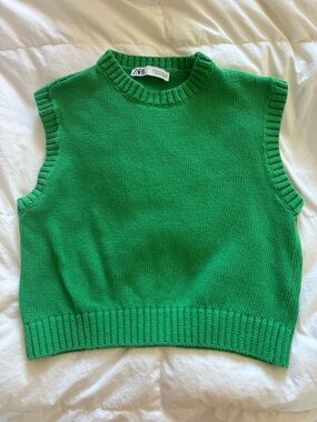 Zara Bright Green Knit Vest
